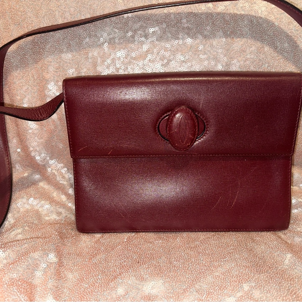 Cartier Burgundy Crossbody Bag